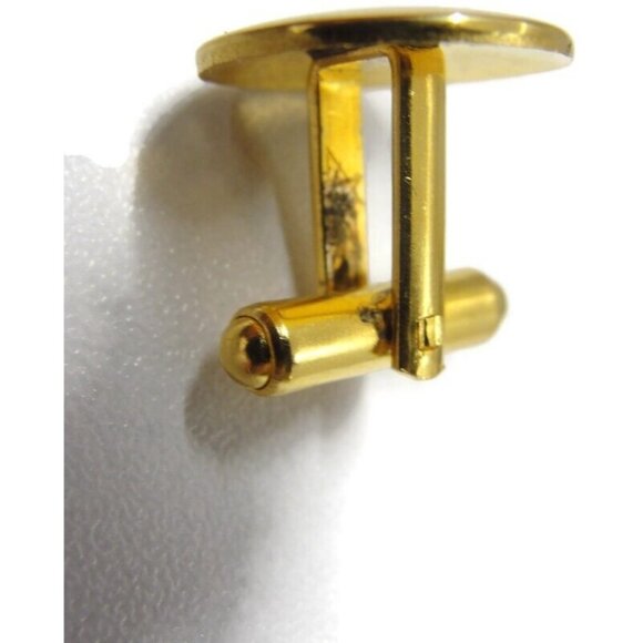 Polished Gold Tone Cufflinks Phoenix Bird Hallmark Wedding Tux Vintage - Picture 11 of 15